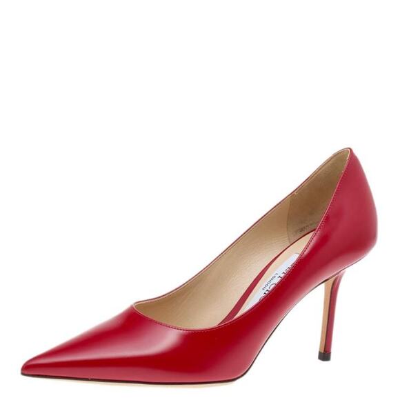 NWT Jimmy Choo Leather Love 85 Slip On Pointy Slitettos Pump Red Women's EU 40.5 - Picture 1 of 8